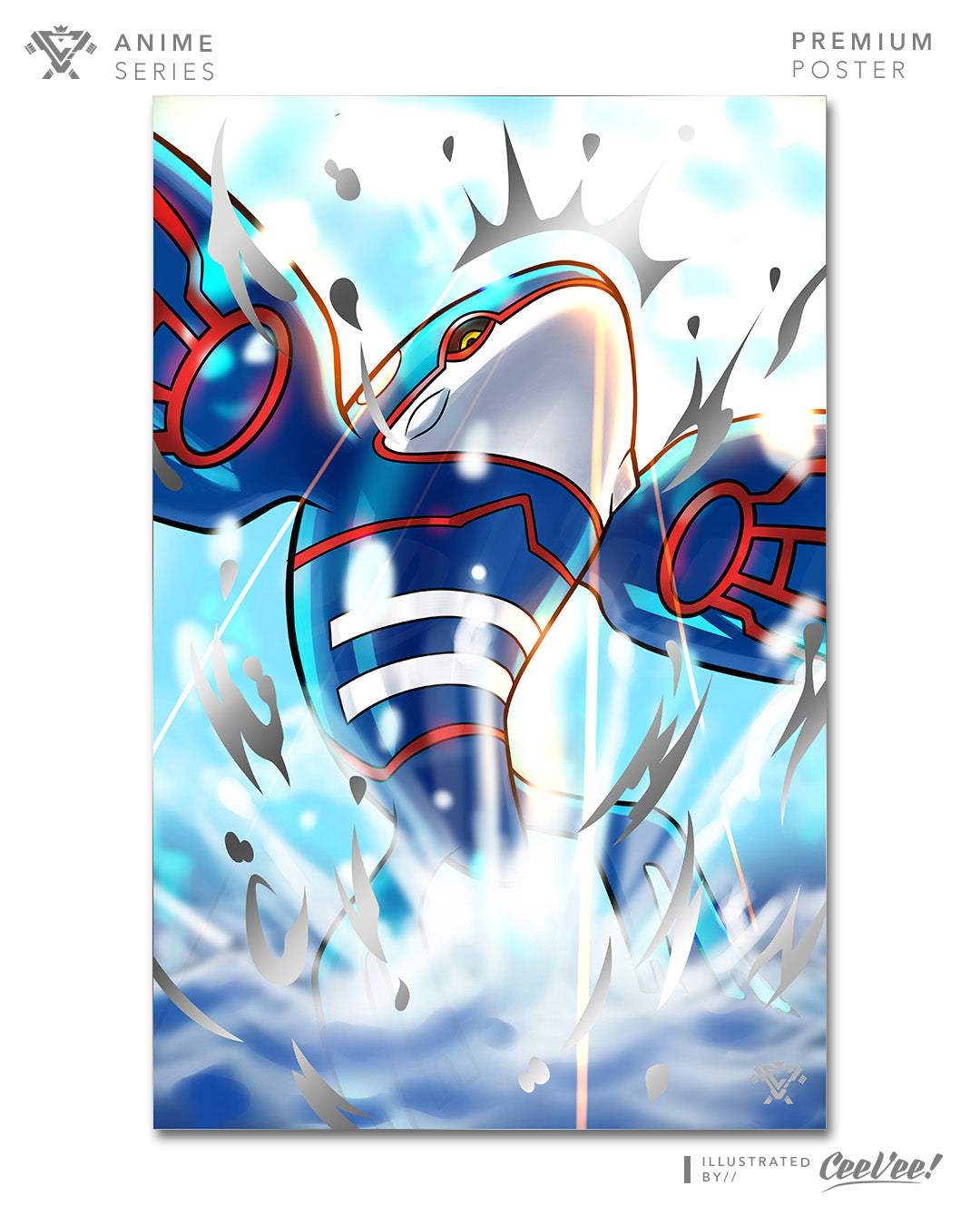 Kyogre Premium Foil Poster - 11" x 17"