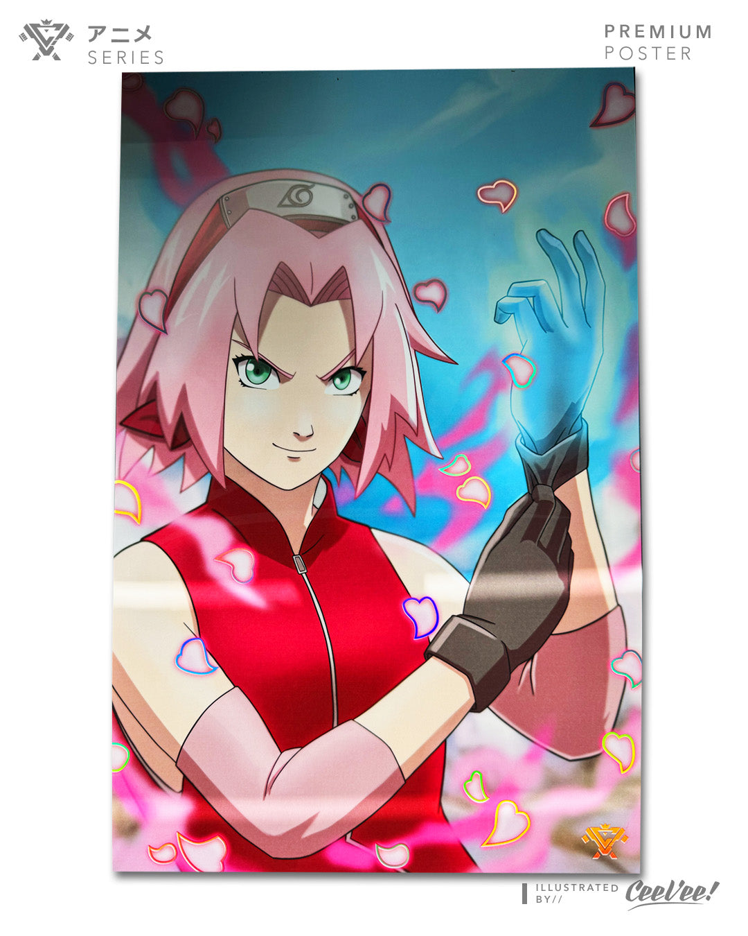 Pink Kunoichi Premium Foil Poster - 11" x 17"