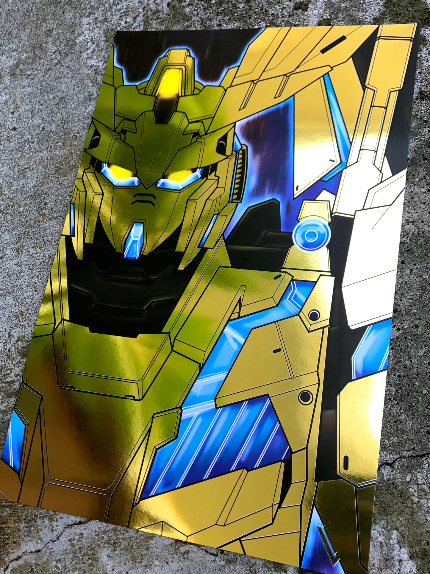 Unicorn Gundam 03 Phenex Premium Gold Foil Poster - 11" x 17"