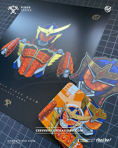 Kamen Rider Gaim Orange Arms - 8" x 10" Mini Foil Poster