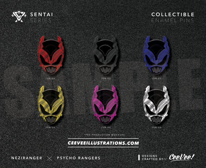 JSN-SET Psyborg Squad - Soft Enamel Collectible Pin Set (6 pins)