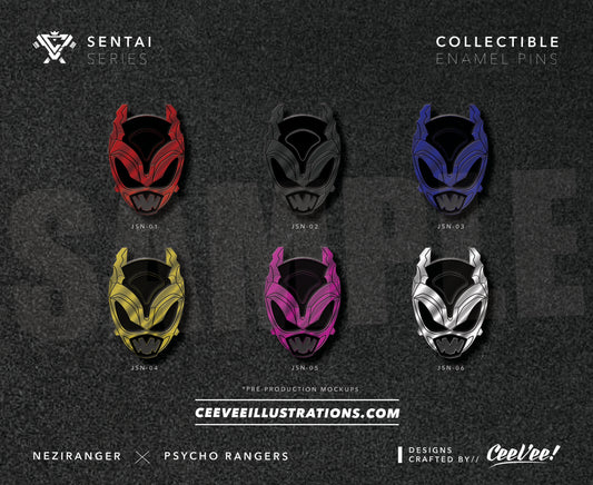 JSN-SET Psyborg Squad - Soft Enamel Collectible Pin Set (6 pins)