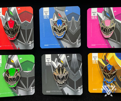 KSR-SET Dino Knights - Soft Enamel Collectible Pin Set (6 pins)
