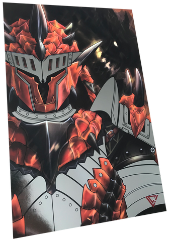 Monster Hunter Rathalos Armor Premium Silver Foil Poster - 11" x 17"