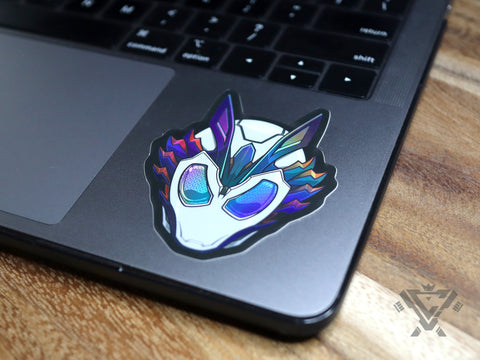 KR01-SW Kamen Rider Vulcan Shooting Wolf (Head) - 3"x 3" Holofoil Vinyl Sticker